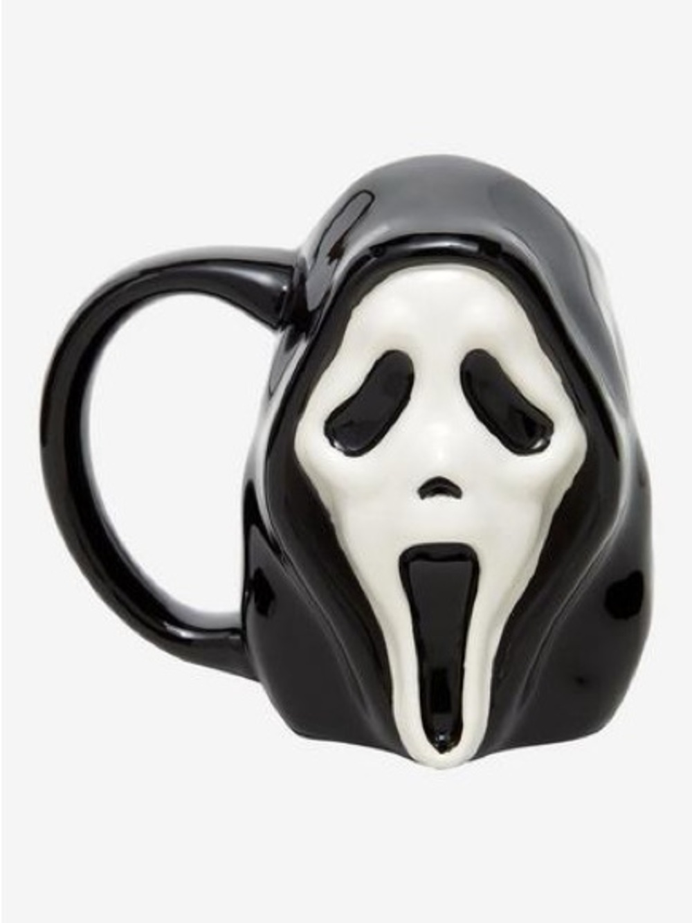 Scream Ghost Face Ceramic Mug - Black & White Horror Design
